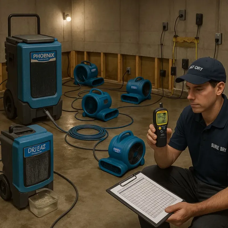 Structural Drying and Dehumidification process in Archer City, TX